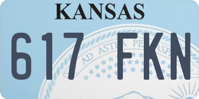 KS license plate 617FKN