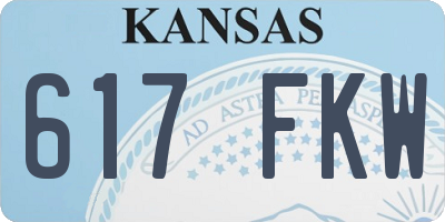 KS license plate 617FKW