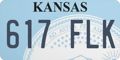 KS license plate 617FLK