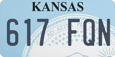 KS license plate 617FQN