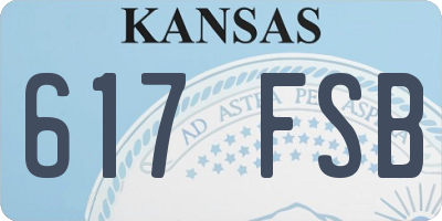 KS license plate 617FSB