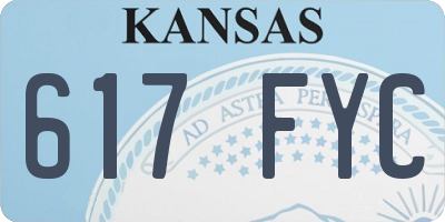 KS license plate 617FYC