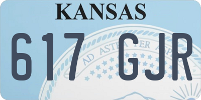 KS license plate 617GJR