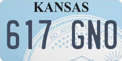 KS license plate 617GNO
