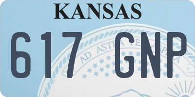 KS license plate 617GNP