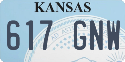 KS license plate 617GNW