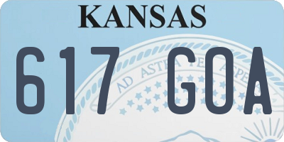 KS license plate 617GOA