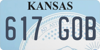 KS license plate 617GOB
