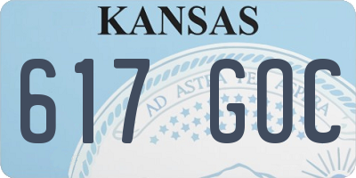 KS license plate 617GOC