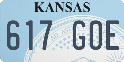 KS license plate 617GOE