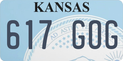 KS license plate 617GOG