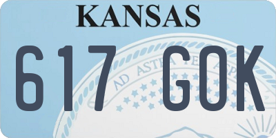 KS license plate 617GOK