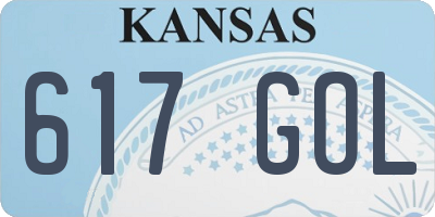 KS license plate 617GOL