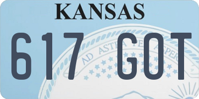 KS license plate 617GOT