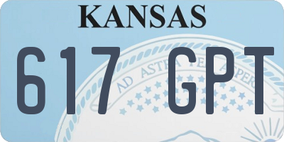 KS license plate 617GPT