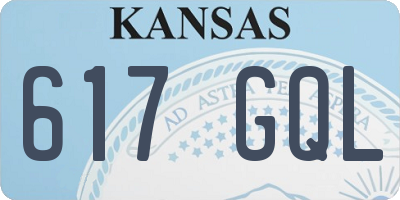 KS license plate 617GQL