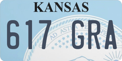KS license plate 617GRA