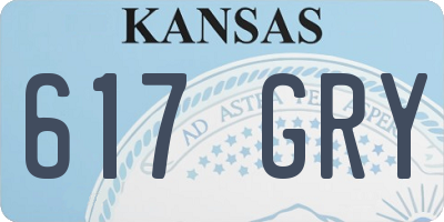KS license plate 617GRY