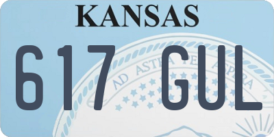 KS license plate 617GUL
