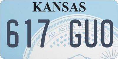 KS license plate 617GUO