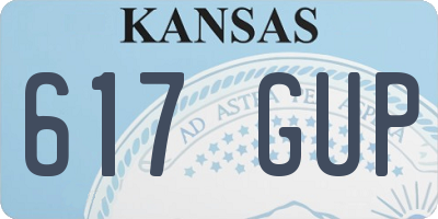 KS license plate 617GUP