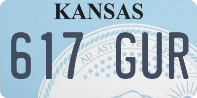 KS license plate 617GUR