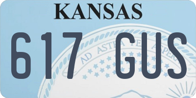 KS license plate 617GUS