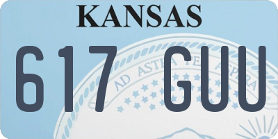 KS license plate 617GUU