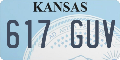 KS license plate 617GUV