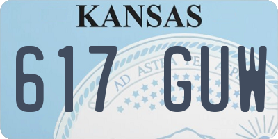 KS license plate 617GUW