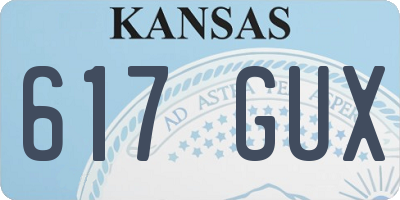 KS license plate 617GUX