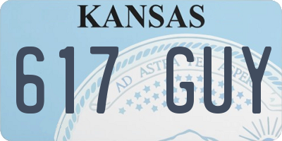 KS license plate 617GUY