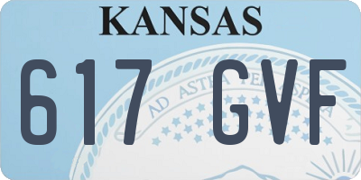 KS license plate 617GVF