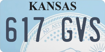 KS license plate 617GVS