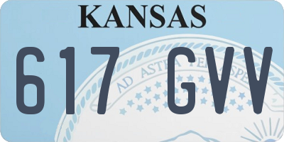 KS license plate 617GVV