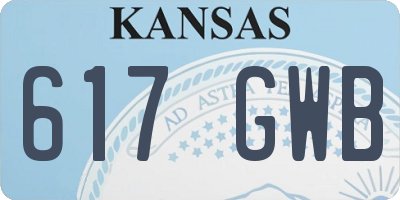 KS license plate 617GWB