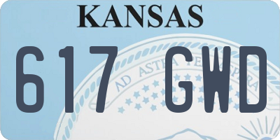 KS license plate 617GWD
