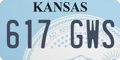 KS license plate 617GWS