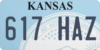 KS license plate 617HAZ