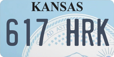 KS license plate 617HRK