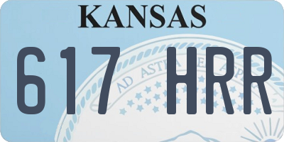KS license plate 617HRR