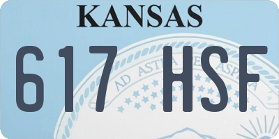 KS license plate 617HSF
