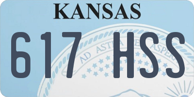 KS license plate 617HSS