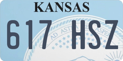 KS license plate 617HSZ