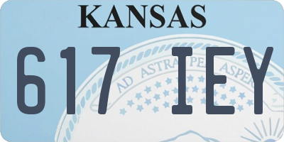 KS license plate 617IEY