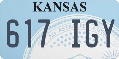 KS license plate 617IGY