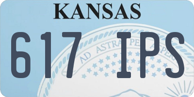 KS license plate 617IPS