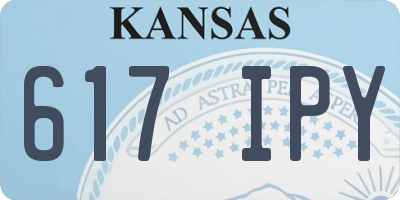 KS license plate 617IPY