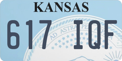 KS license plate 617IQF