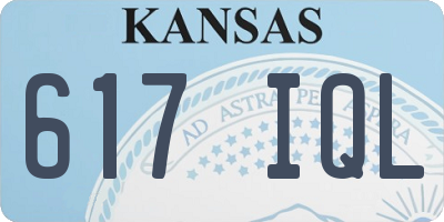 KS license plate 617IQL